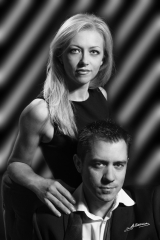 Portrait de couple en noir et blanc